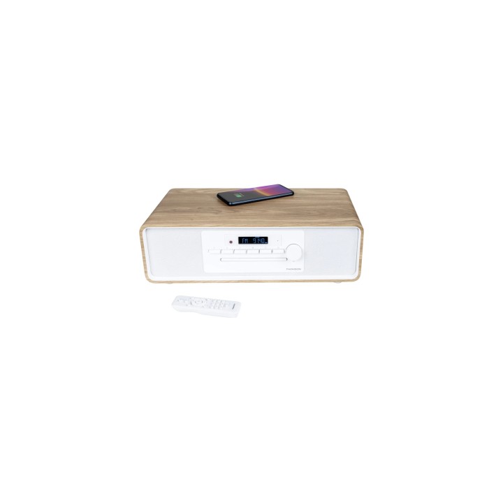 Thomson MIC301IBT sistema de audio para el hogar Microcadena de música para uso doméstico 10 W Blanco, Madera