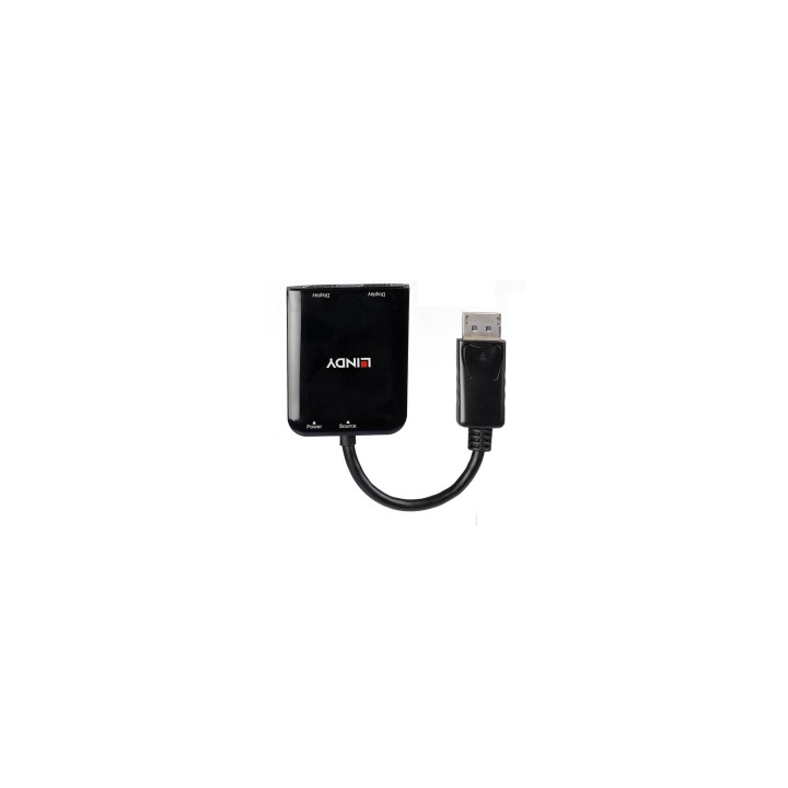Lindy 38430 hub de interfaz DisplayPort 21600 Mbit/s Negro