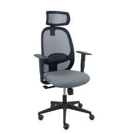 Piqueras y Crespo Silla Cilanco negra malla negra asiento bali gris brazo regulable cabecero regulable