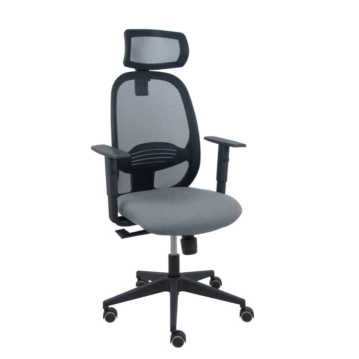 Piqueras y Crespo Silla Cilanco negra malla negra asiento bali gris brazo regulable cabecero regulable
