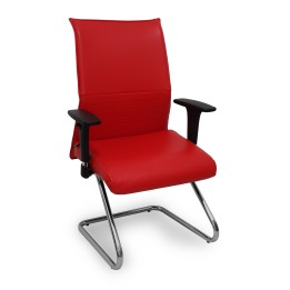 Piqueras y Crespo Sillón Albacete confidente patín similpiel rojo brazos regulables