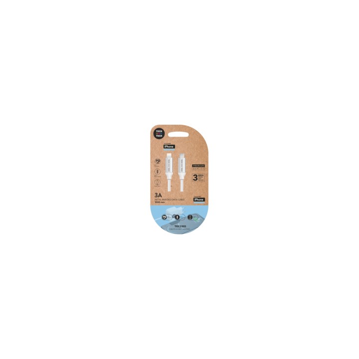 TECH ONE TECH TEC2203 cable de conector Lightning 1 m Blanco