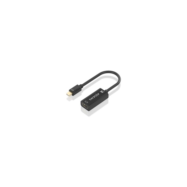 AISENS Conversor MINI DP a HDMI 4K@60Hz, MINI DP/M-HDMI/H, Negro, 15cm