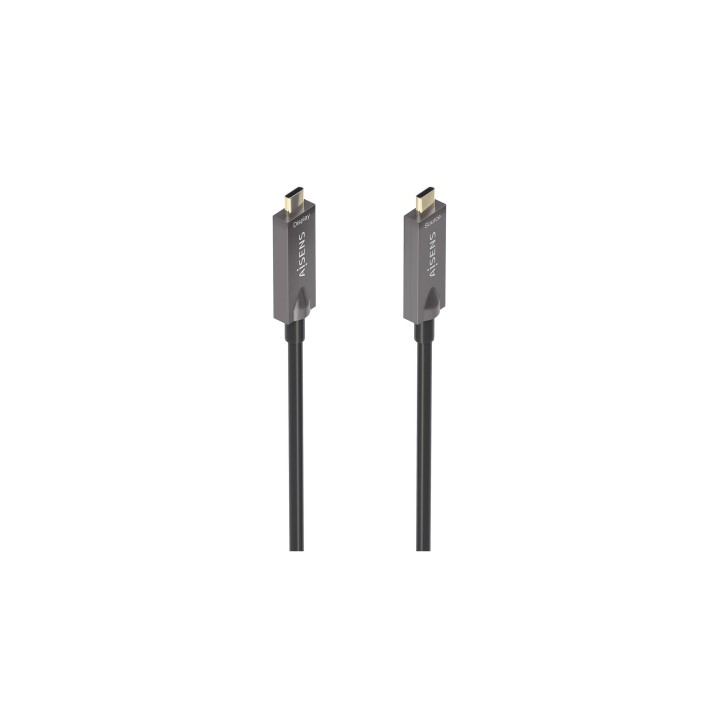 AISENS - Cable USB 3.1 Gen2 10Gbps AOC 4K@60Hz 3A 60W E-Marker, tipo USB-C/M-USB-C/M, Negro, 10m