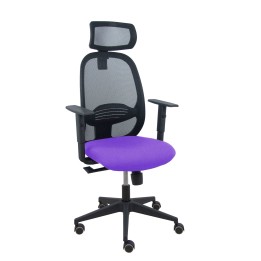 Piqueras y Crespo Silla Cilanco negra malla negra asiento bali lila brazo regulable cabecero regulable