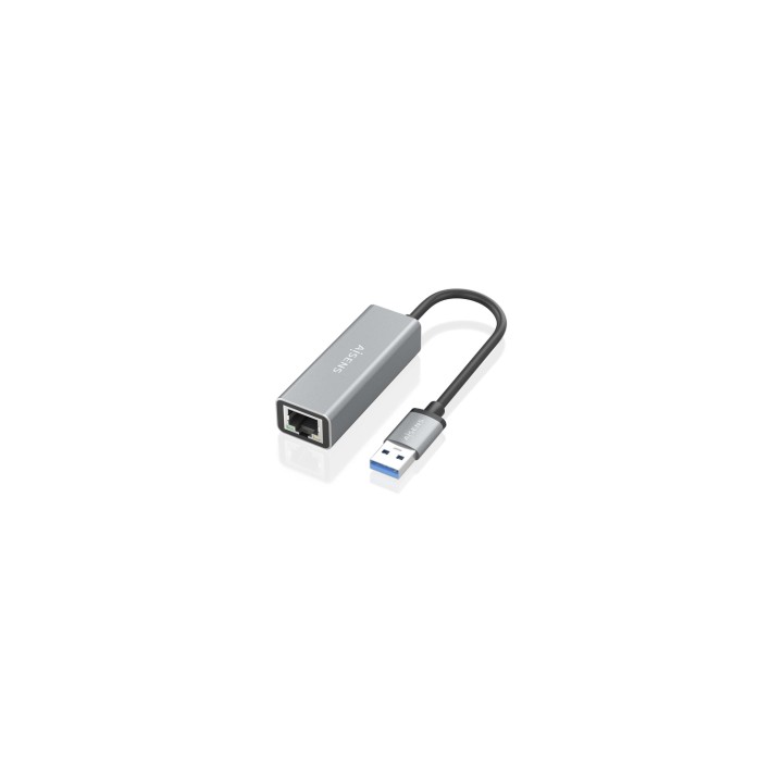 AISENS Conversor USB 3.0 a ethernet Gigabit 10/100/1000 Mbps, Gris, 15cm