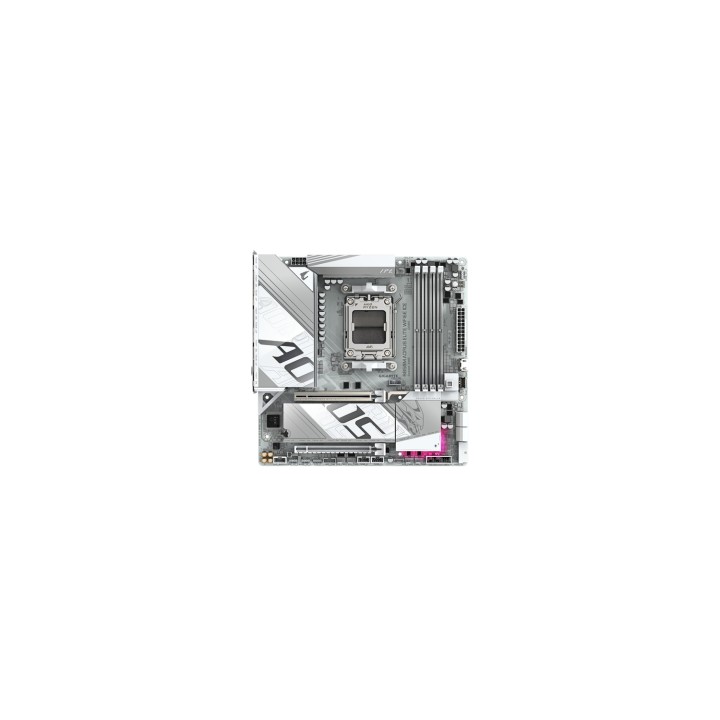 GIGABYTE B850M AORUS ELITE WIFI6E ICE Placa Base - Procesadores AMD Ryzen Serie 9000, 12+2+1 fases VRM digitales, hasta 8200MHz