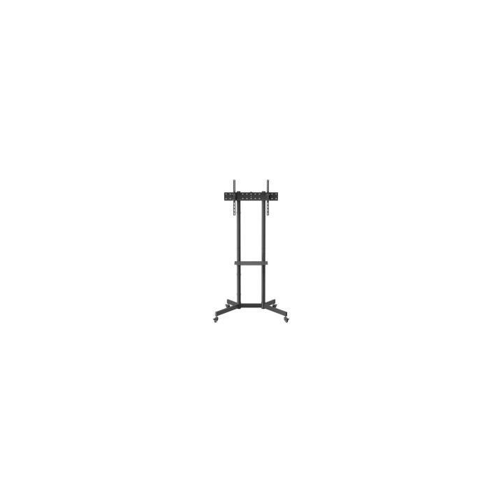 AISENS Soporte De Suelo Eco Con Rueda, Bandeja Para DVD Para Monitor/TV 45kg De 37-70, Negro