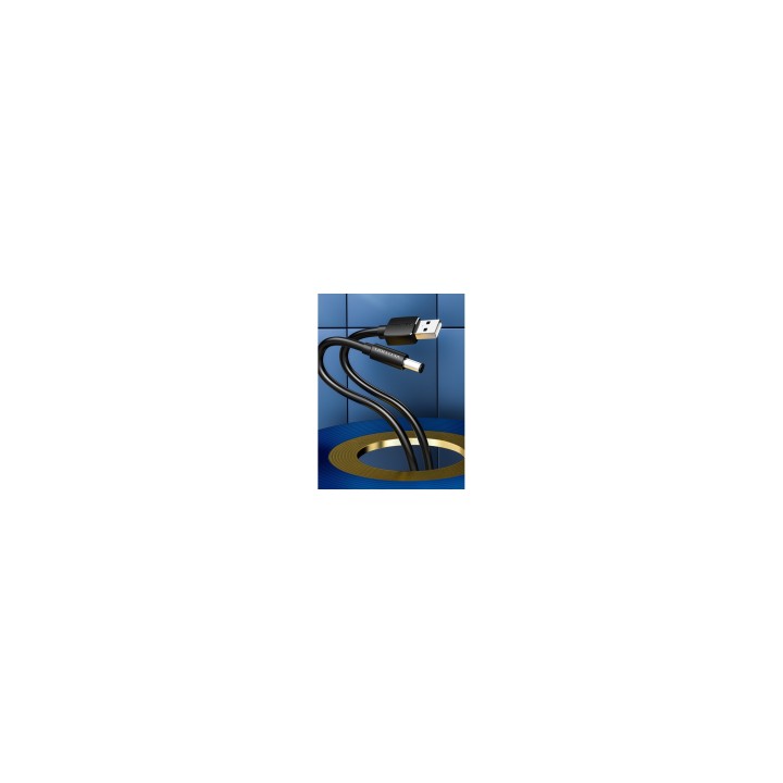 Vention Cable Alimentación CEYBF/ USB-A Macho - DC 5.5mm/ 1m/ Negro
