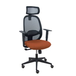 Piqueras y Crespo Silla Cilanco negra malla negra asiento bali marrón brazo regulable cabecero regulable