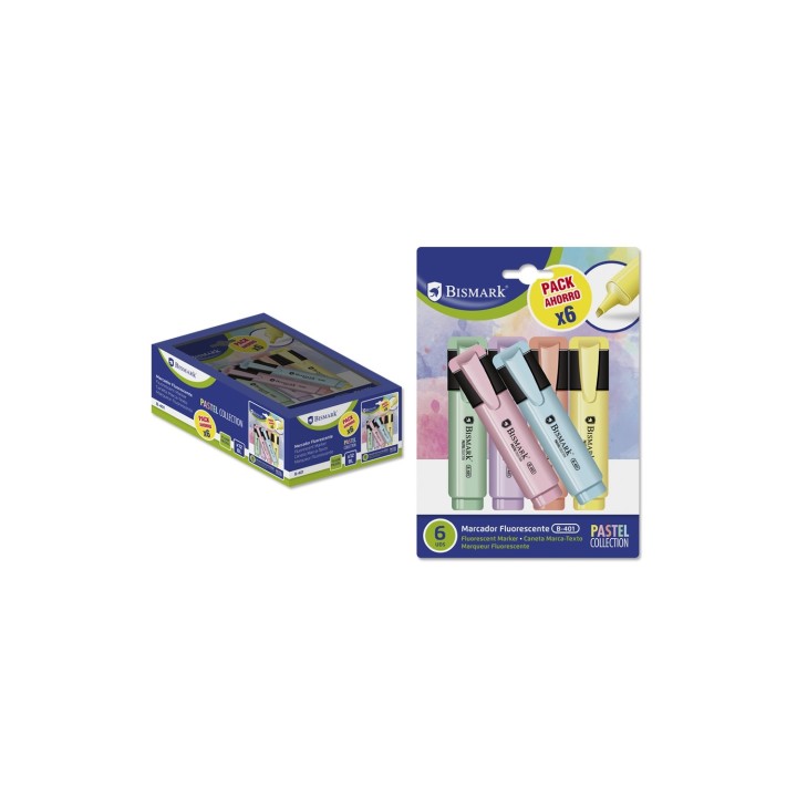 Bismark Rotulador Fluorescente Pastel Blister 6 Uds