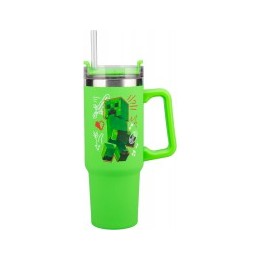 Taza térmica y pajita Minecraft de 900 ml