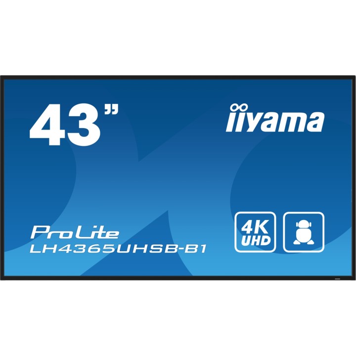 iiyama LH4365UHSB-B1 pantalla de señalización Diseño de quiosco 108 cm (42.5") LED Wifi 800 cd / m² 4K Ultra HD Negro