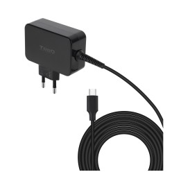 TooQ Cargador de portátil GAN USB-C PD 45W, Negro