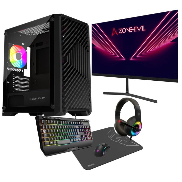 Zone Evil Core AMD Ryzen 5 4500/16GB/1Tb SSD Nvme RTX 3050 Windows 11 + Monitor 24 + Combo
