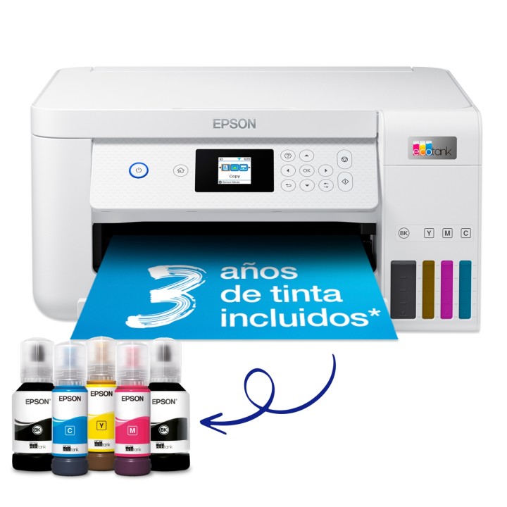 Epson EcoTank Impresora multifunción ET-2856 A4 con depósito de tinta, conexión Wi-Fi