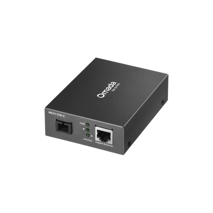 TP-Link Omada MC211CS-2 convertidor de medio 1000 Mbit/s 1310 nm Monomodo Negro