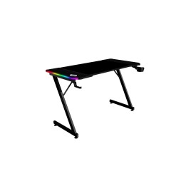 Mars Gaming MGD-X120RGB, Mesa Gaming Ergonómica, Iluminación ARGB con Mando, Fibra de Carbono, Alfombrilla XXL, Soporte