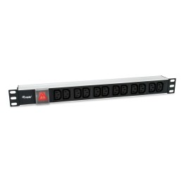 Equip 333318 unidad de distribución de energía (PDU) 12 salidas AC 1U Negro, Plata