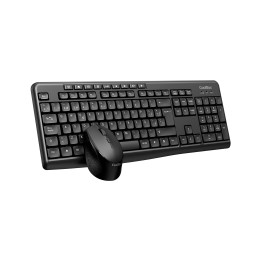 CoolBox Kit Teclado inalámbrico de membrana español con ratón ergonómico y teclas multimedia
