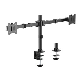 AISENS Soporte de Mesa Eco Giratorio e Inclinable para Monitor/TV 20kg (3 Pivotes, 2 Brazos) de 17"-35", Negro