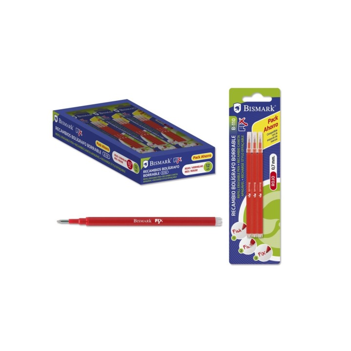 Bismark 327534 Recambio de bolígrafo Rojo 3 pieza(s)