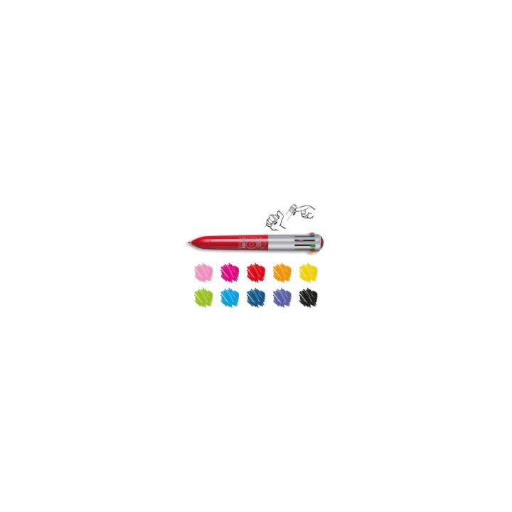 Carioca 41501 bolígrafo Negro, Azul, Verde, Naranja, Rosa, Rojo, Violeta, Amarillo Bolígrafo multifunción 1 pieza(s)