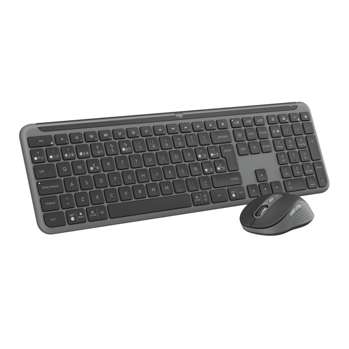 Logitech MK950 Signature Slim, teclado y ratón inalámbricos, diseño elegante, escritura y clics discretos, uso alternante de 3