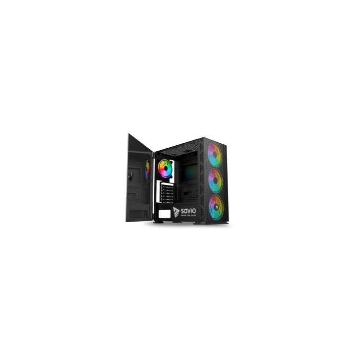Savio SAVGC-RAPTORX1 carcasa de ordenador Midi Tower Negro
