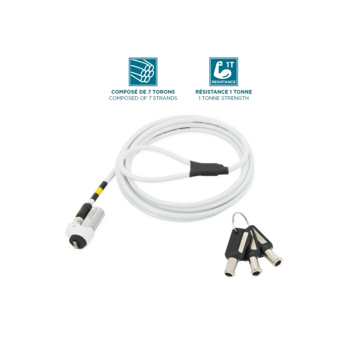 Mobilis 001329 cable antirrobo Blanco 1,8 m