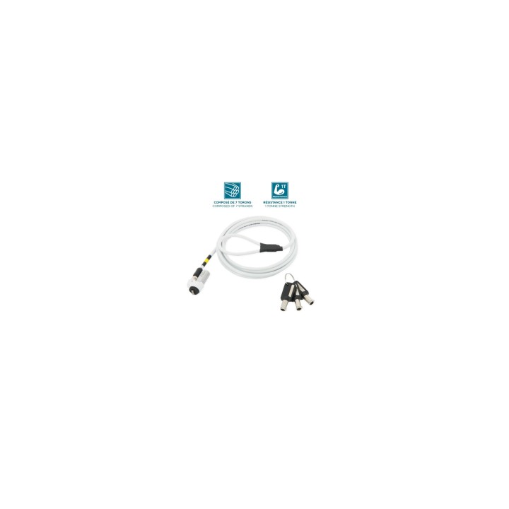 Mobilis 001329 cable antirrobo Blanco 1,8 m