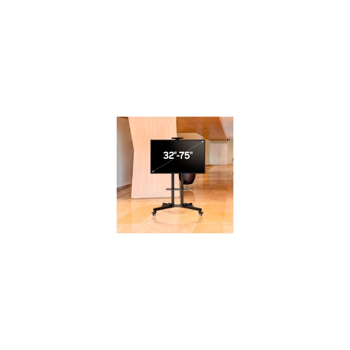 UNYKAch Soporte De Suelo Universal Móvil, Con 2 Bandejas Y Altura Regulable UK501 32″-75″ TV / Monitores