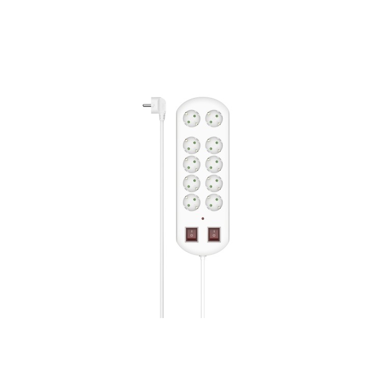 Hama 00223163 base múltiple 2 m 10 salidas AC Interior Blanco