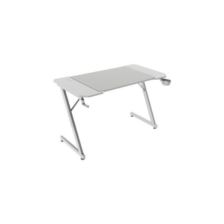 Mars Gaming MGD-X120, Mesa Gaming Ergonómica, Superficie en Fibra de Carbono, Estructura Metálica, Alfombrilla XXL, Soporte