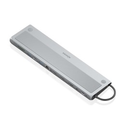 AISENS USB-C Dock 12 en 1, USB-C a 2xHDMI, 1xDisplayPort, 1xRJ45, 3xUSB-A, 1xUSB-C, 1xUSB-C PD, 1xSD, 1xMicro SD, 1xAudio,