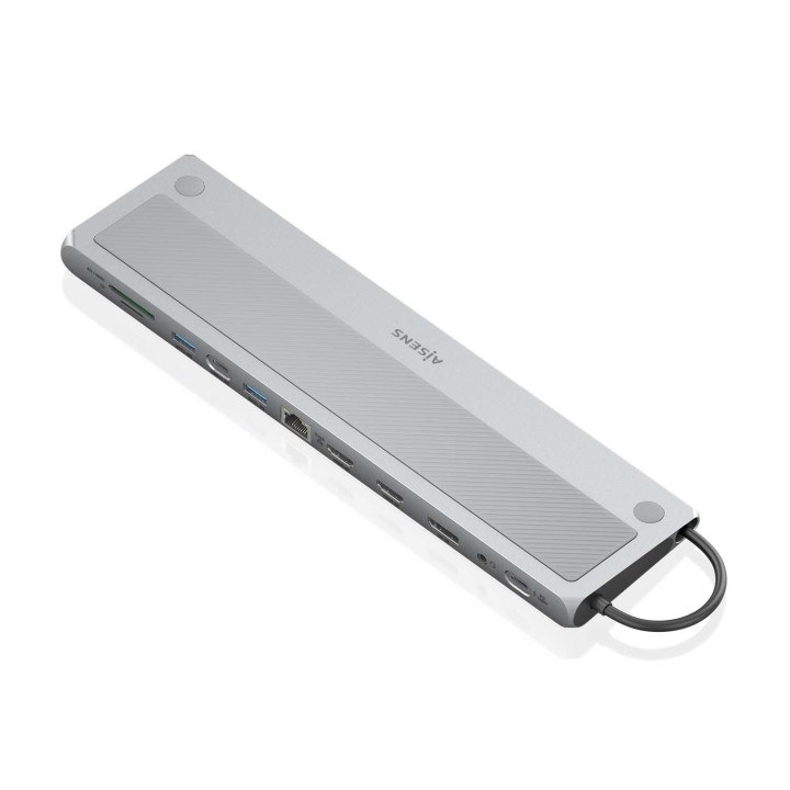 AISENS USB-C Dock 12 en 1, USB-C a 2xHDMI, 1xDisplayPort, 1xRJ45, 3xUSB-A, 1xUSB-C, 1xUSB-C PD, 1xSD, 1xMicro SD, 1xAudio,