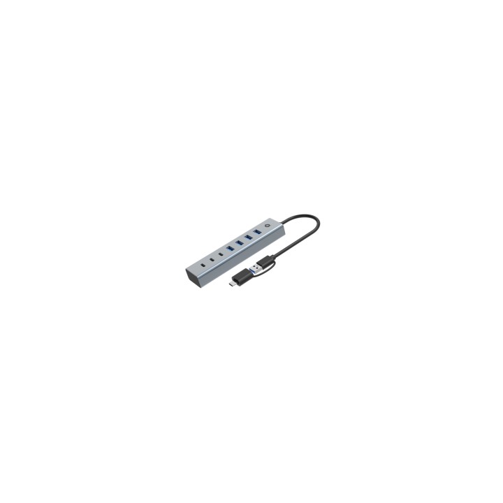 Conceptronic HUBBIES20GP hub de interfaz USB 3.2 Gen 1 (3.1 Gen 1) Type-C 5000 Mbit/s Gris