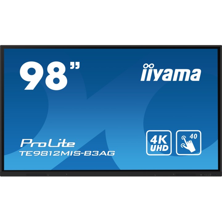 iiyama TE9812MIS-B3AG pantalla de señalización Diseño de quiosco 2,49 m (98") LCD Wifi 400 cd / m² 4K Ultra HD Negro Pantalla