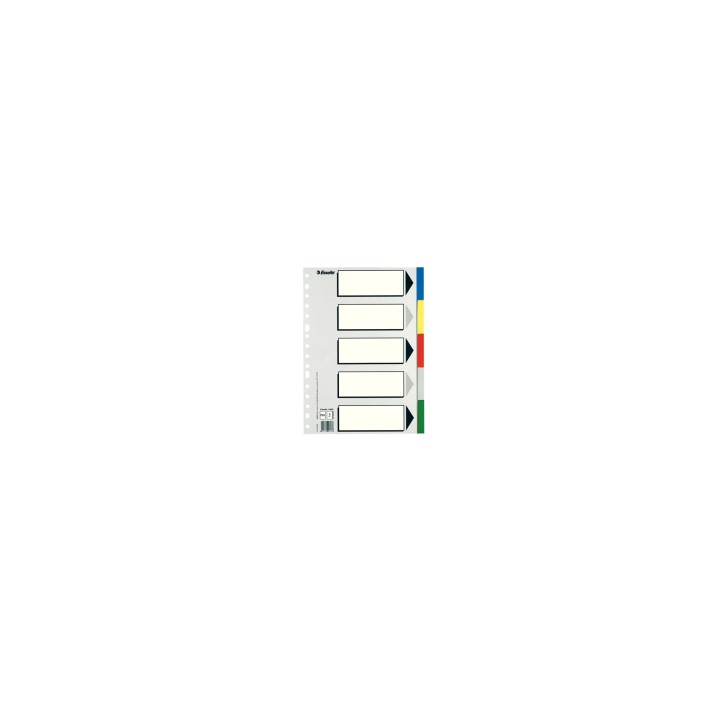 Esselte 11609 lengüeta de índice Separador en blanco con pestaña Cartón, Polipropileno (PP) Multicolor
