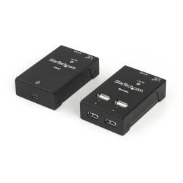 StarTech.com Extensor Alargador USB 2.0 de 4 Puertos por Cable Cat5 o Cat6 - Extensor Compacto USB 2.0 por Ethernet - Hasta 40