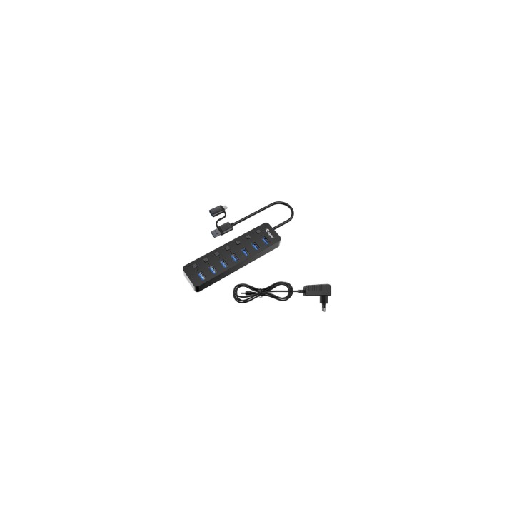 Equip 128965 hub de interfaz USB 3.2 Gen 1 (3.1 Gen 1) Type-A 5000 Mbit/s Negro