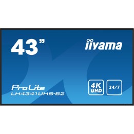 iiyama LH4341UHS-B2 pantalla de señalización 108 cm (42.5") LCD 500 cd / m² 4K Ultra HD Procesador incorporado Android 8.0 18/7