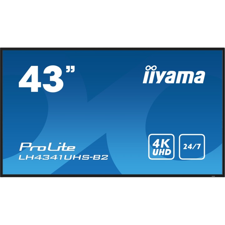 iiyama LH4341UHS-B2 pantalla de señalización 108 cm (42.5") LCD 500 cd / m² 4K Ultra HD Procesador incorporado Android 8.0 18/7