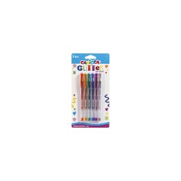 Carioca 42165 bolígrafo Azul, Verde, Gris, Naranja, Rosa, Rojo Bolígrafo de punta retráctil con pulsador 6 pieza(s)