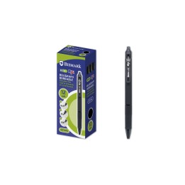 Bismark 330216 bolígrafo Negro Bolígrafo de punta retráctil con pulsador Medio 12 pieza(s)