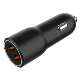 Gembird TA-UC-A2QC36-CAR-01 cargador de dispositivo móvil Teléfono móvil, Smartphone Negro Encendedor de cigarrillos Carga