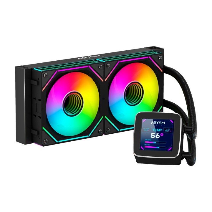ABYSM Oceanic LCD 240 ARGB Procesador Sistema de refrigeración líquida todo en uno 12 cm Negro 1 pieza(s)