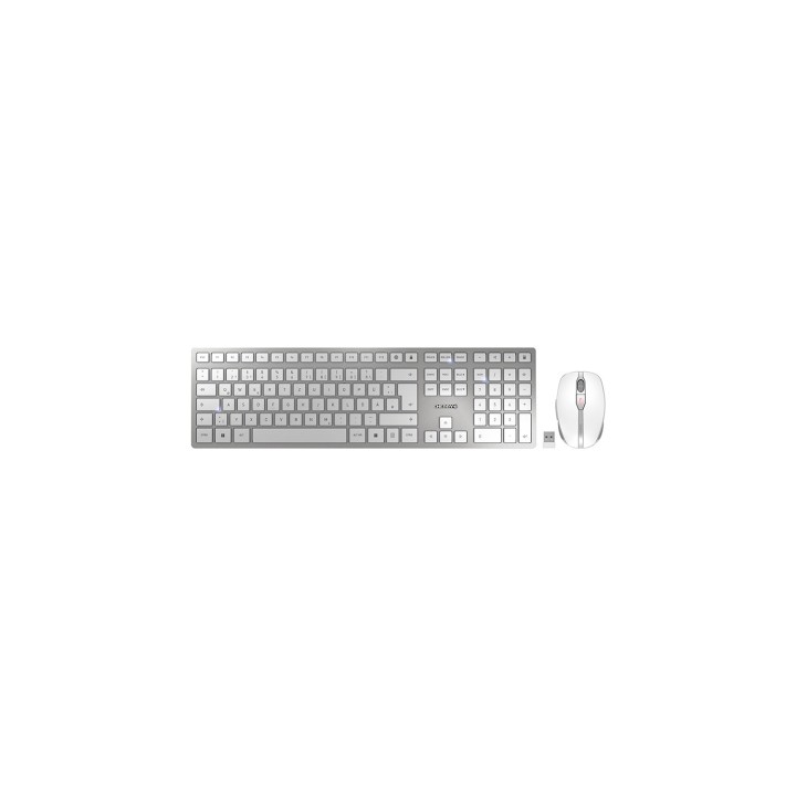 CHERRY DW 9100 SLIM teclado Ratón incluido Universal RF Wireless + Bluetooth QWERTZ Alemán Plata