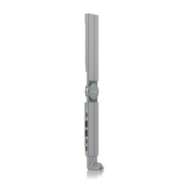 AISENS Soporte de Sobremesa Ajustable Para Portail / Tablet Con USB-C Docking 4 en 1, Gris
