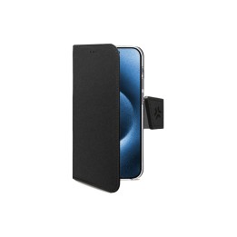 Celly WALLY1079 funda para teléfono móvil 16 cm (6.3") Funda cartera Negro